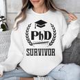 PHD Survivor T-Shirt Graduation Student Teacher For Men Women Kids Unisex Sweatshirt