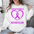 Purple In Memory Of Mother In Law Alzheimers Dementia Heart Unisex Sweatshirt