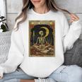 The Reader Tarot Card Book Lover Skeleton Art Goth Style Unisex Sweatshirt