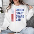 Retro Proud Coast Guard Dad Graduation Dad Usa Flag Outfit Unisex Sweatshirt