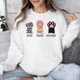 Rock Paper Scissors Hand Game Cute Paw Cat Introvert Unisex Sweatshirt