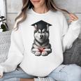 Siberian Husky Dog Graduation Cap Training School Graduate Men Women Kids Unisex Sweatshirt