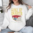 Wake Up Smarter Librarian Book Stack Premium Tri-Blend Unisex Sweatshirt
