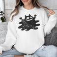 Yk2 Grunge Scary Cat With Tail Tomboy 90s Nostalgia Indie Unisex Sweatshirt