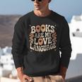 Books Are My Love Language Retro Groovy 70s Book Lover Unisex Sweatshirt