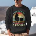 Cats Coffee & 3 People Tee Cute Font Introvert Humor Unisex Sweatshirt