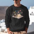 Color Floral Cute Pug Dog On Book Reading Bookworm Reader Unisex Sweatshirt