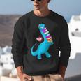 Cool Dinosaur Books Art For Men Women Libarian Book Lover Unisex Sweatshirt