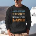 Cross-Stitching Now Minimal Socializing Introvert Vintage Unisex Sweatshirt