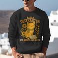 Easily Distracted By Cats And Books Cute Cat Book Lover Unisex Sweatshirt