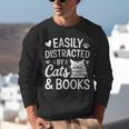 Easily Distracted By Cats And Books Reading Apparel Unisex Sweatshirt