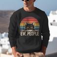Ew People Retro Vintage Anti Social Cat Introvert Unisex Sweatshirt