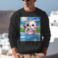 Frutiger Aero Aesthetic Tech Kawaii Ramen Cat Fishes Unisex Sweatshirt
