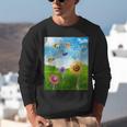 Frutiger Aero Aesthetic Tech Scenery Fishes Sunflower Unisex Sweatshirt