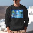 Frutiger Aero Dolphin Sunset Ocean With Palm Trees Y2k Unisex Sweatshirt