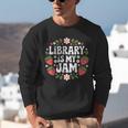 Library Is My Jam Librarian Book Lover Strawberry Unisex Sweatshirt