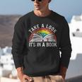 Take a Look It's In a Book Reading Vintage Retro Rainbow Unisex Sweatshirt