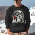 I Love Being Alpha Moonlit Wolf Meme Alpha Introvert Unisex Sweatshirt