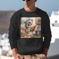 Owl Learning To Cook With Cookbook Chef Apron Stove Cooking Unisex Sweatshirt