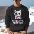 Pixel Art Pet Cat Y2K Retro Vintage Digital Nostalgia Tech Unisex Sweatshirt