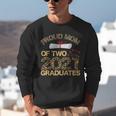 Proud Mom Of Two 2021 Graduates Twin Mama Graduation Leopard Unisex Sweatshirt