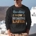 Reading Now Minimal Socializing Introvert Vintage Unisex Sweatshirt