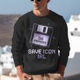 Save Icon IRL Retro Tech Humor Floppy Disk 90s Nostalgia Unisex Sweatshirt