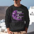 I Wear Purple In Memory Of My Mom Pancreatic Cancer Ribbon Unisex Sweatshirt