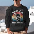 Women's Hang On Let Me Overthink Cat Coffee Retro Introvert Unisex Sweatshirt Women's Hang On Let Me Overthink Cat Coffee Retro Introvert Unisex Sweatshirt