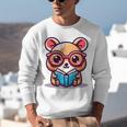 Adorable Book Lover Quokka With Reading Glasses Cute Unisex Sweatshirt