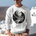 Astronaut Aesthetic Holding Moon Balloon Planets Introvert Unisex Sweatshirt