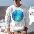 Frutiger Aero Aesthetic Tech Orb Fishes Raglan Baseball Tee Unisex Sweatshirt