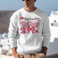 HUGvyn One Loved Teacher Valentine Book Heart Reading Bow Unisex Sweatshirt