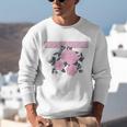 Nostalgia 80s 90s Retro Style Graphics Rose Pink Flower Unisex Sweatshirt