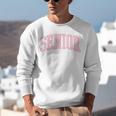 Preppy Varsity Pink Senior Graduation Unisex Sweatshirt