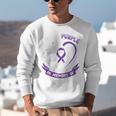 Purple In Memory Of My Great Grandpa Alzheimers Back Graphic Unisex Sweatshirt