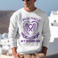 Purple In Memory Of My Husband Pancreatic Cancer Awareness Unisex Sweatshirt