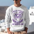 Purple In Memory Of My Mother In Law Alzheimers Awareness Unisex Sweatshirt
