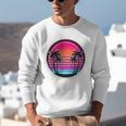 Retro 80s Synthwave Sunset & Palm Trees Retro Nostalgia 80s Unisex Sweatshirt
