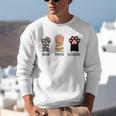 Rock Paper Scissors Hand Game Cute Paw Cat Introvert Unisex Sweatshirt