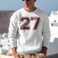 Senior 2027 Maroon Senior Class Of 27 Jersey Graduation Unisex Sweatshirt