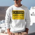 A Simple Yellow Warning Sign For Introvert Unisex Sweatshirt A Simple Yellow Warning Sign For Introvert Unisex Sweatshirt
