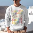 i Survived My Fiance's Nursing Degree Graduation Groovy Premium Unisex Sweatshirt