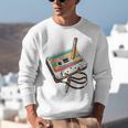 Vintage Cassette Tape And Pencil Nostalgia Party 70s 80s 90s Premium Unisex Sweatshirt