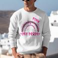 I Wear Pink In Memory Of My Mom Breast Cancer Awareness Raglan Baseball Tee Unisex Sweatshirt