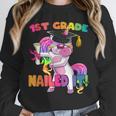 1st Grade Nailed It Flossing Unicorn Graduation Shirt Unisex Sweatshirt