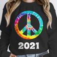 2021 Graduation Class Year Tie Dye Peace Sign Graduate Shirt Unisex Sweatshirt
