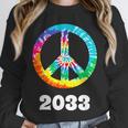 2033 Graduation Class Year Tie Dye Peace Sign Unisex Sweatshirt