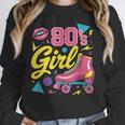 80's Girl Roller Skates Skating Eighties 1980s Nostalgia Unisex Sweatshirt