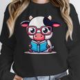Adorable Book Lover Cow With Reading Glasses Cute Unisex Sweatshirt Adorable Book Lover Cow With Reading Glasses Cute Unisex Sweatshirt